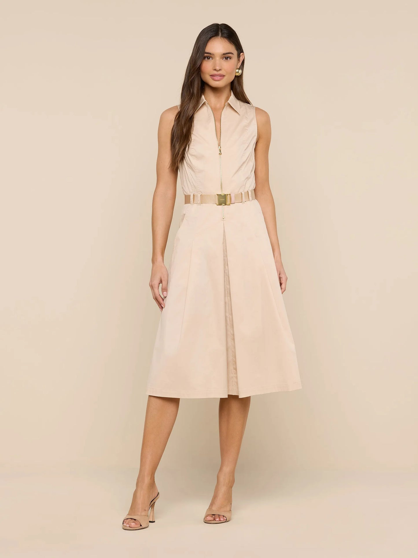Kylo Poplin Shirt Dress Biscuit - L'AGENCE