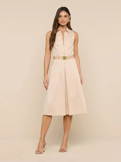 Kylo Poplin Shirt Dress Biscuit - L'AGENCE