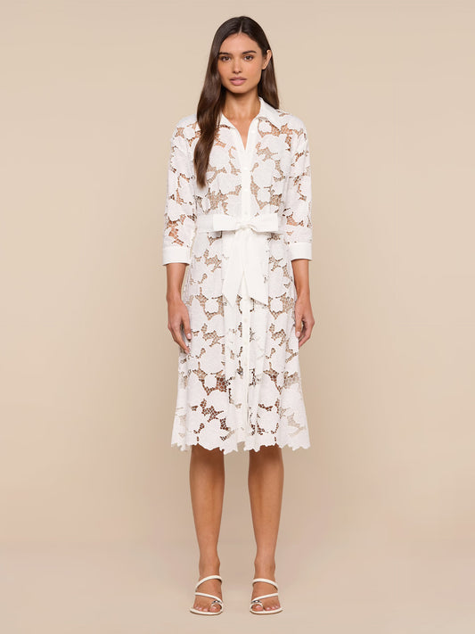 May Eyelet Shirt Dress Ivory - L'AGENCE