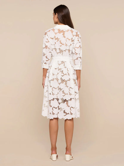 May Eyelet Shirt Dress Ivory - L'AGENCE