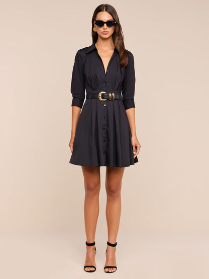 Journi Shirt Dress Black - L'AGENCE