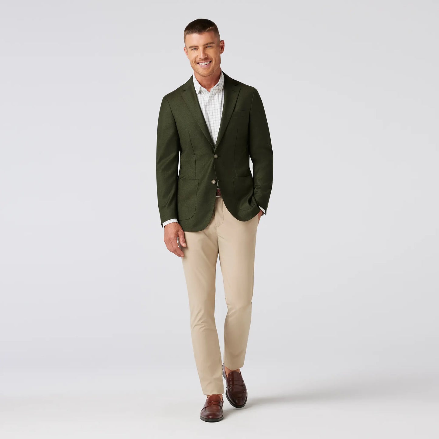 Lavelle Midweight Blazer Dark Olive Heather - Mizzen + Main