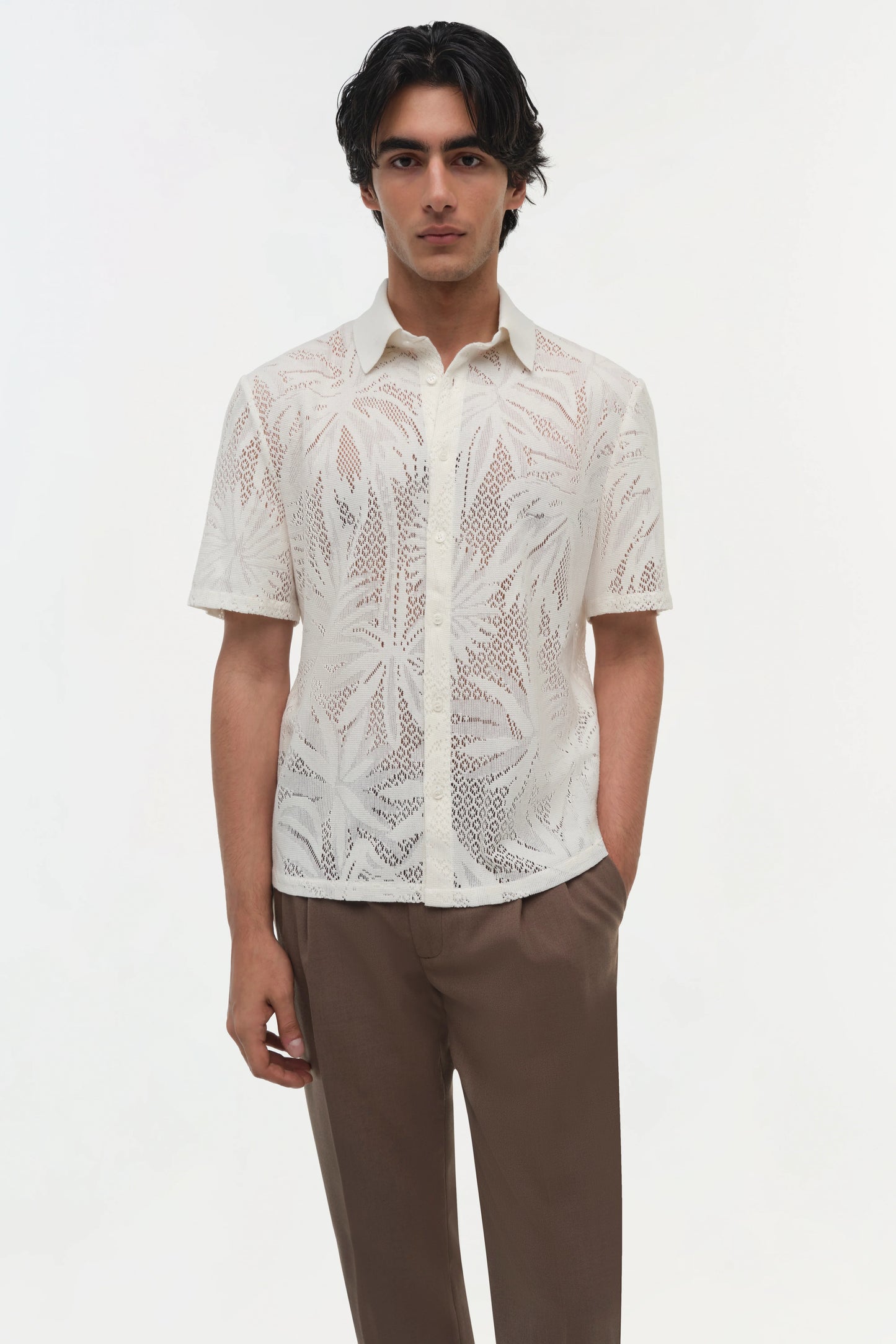 Conrad Lace Shirt Ivory - Simkhai