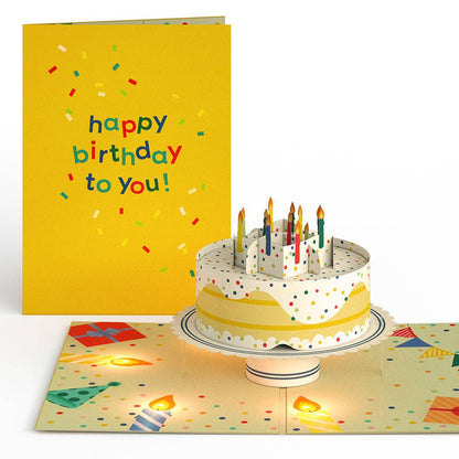 Happy Birthday Confetti Cake Music and Lights Pop-Up Card - Lovepop Cards