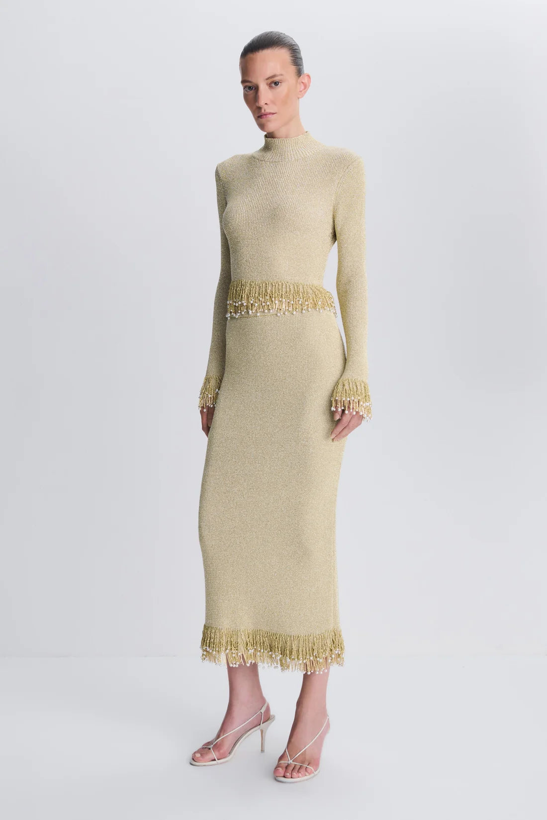 Tali Pearl Fringe Top Gold - Simkhai