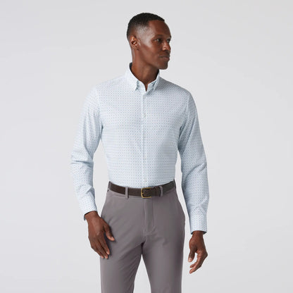 Leeward Dress Shirt White Hatch Mark - Mizzen + Main