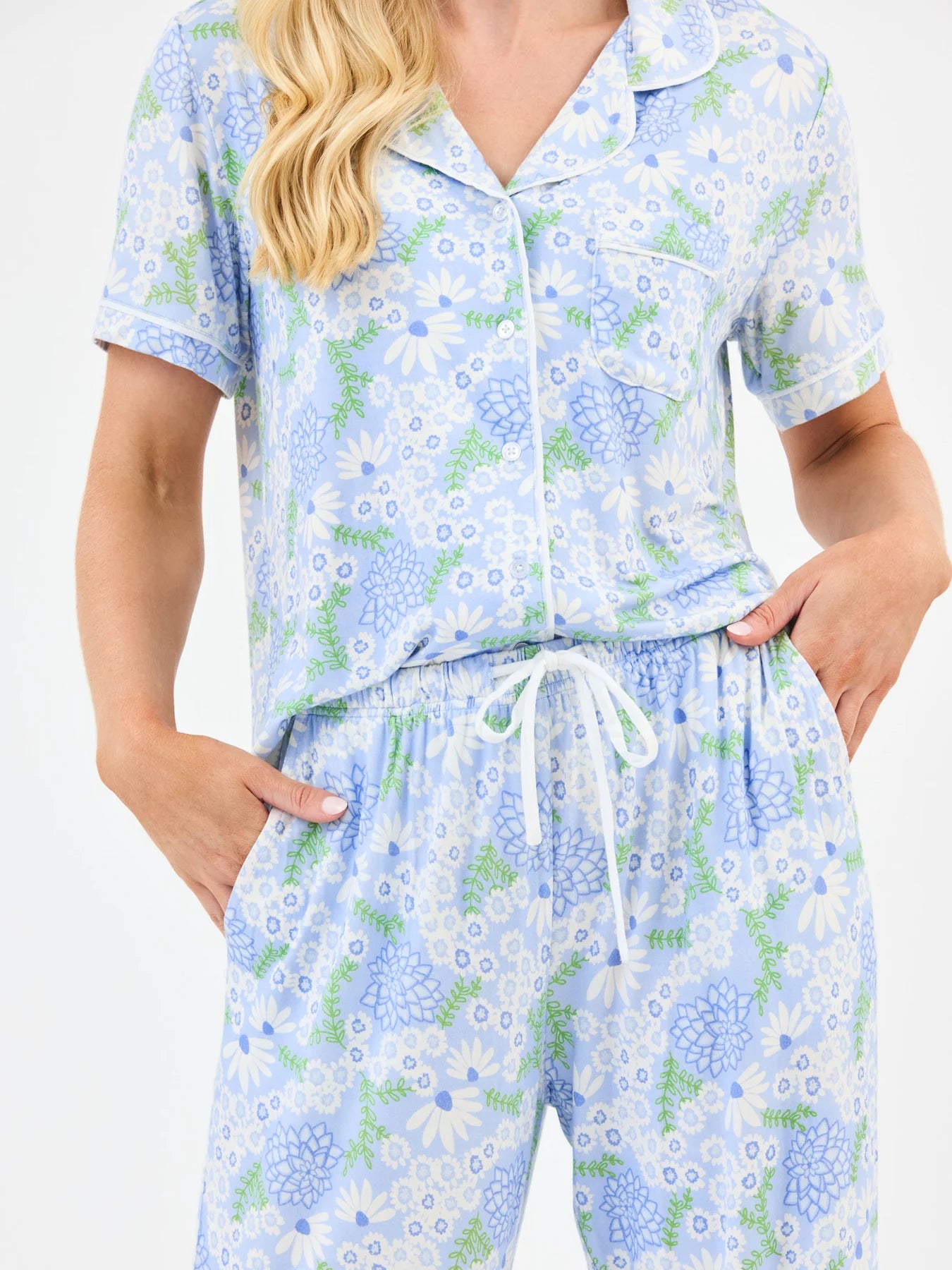 Charlotte Pants Set Daisy Chain Blue - Mary Square