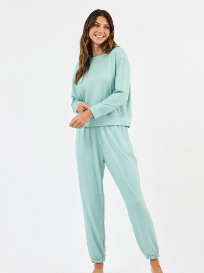Sophie Jogger Pants Set Seafoam - Mary Square