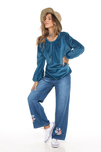 Velour Palm Beach Top Ocean - Skemo