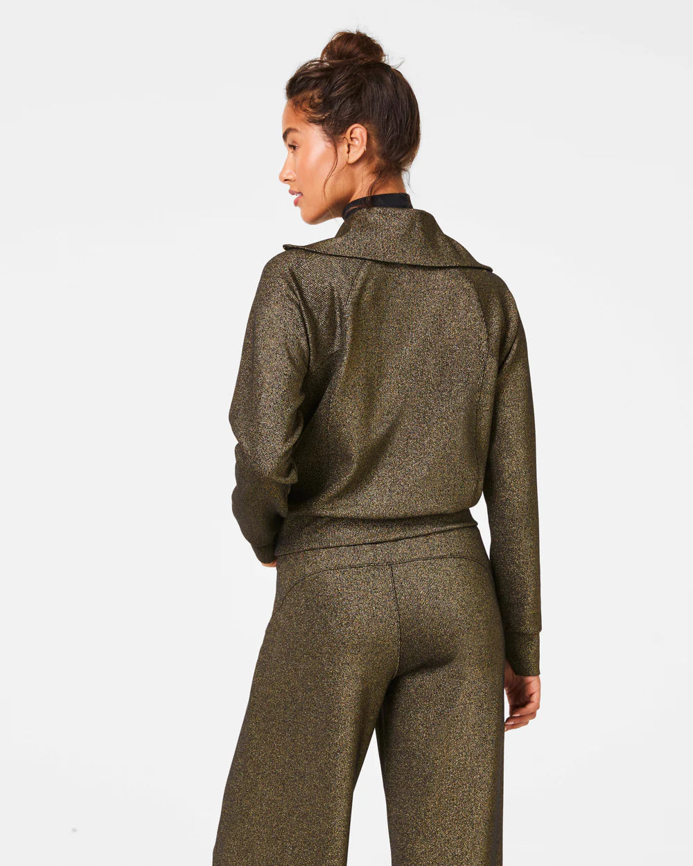 Airessentials Half Zip Very Black/Gold Shimmer - SPANX