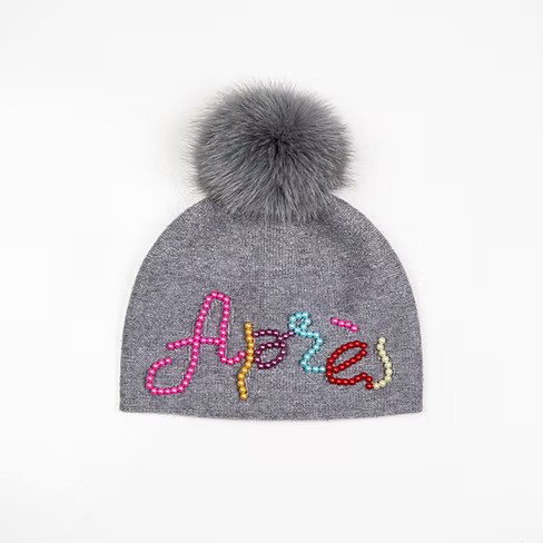 Beaded Après Beanie Grey - Mitchie's