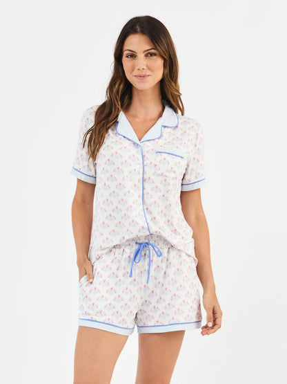 Charlotte Shorts Set Belle Blooms White - Mary Square