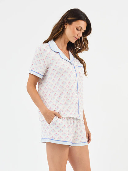 Charlotte Shorts Set Belle Blooms White - Mary Square