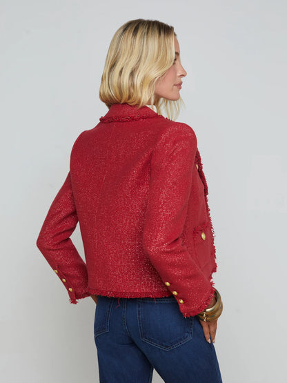 Sylvia Collared Jacket Garnet Red/Copper - L'AGENCE