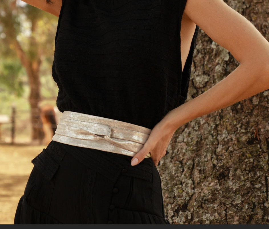 Wrap Belt Silver Shimmer - ADA