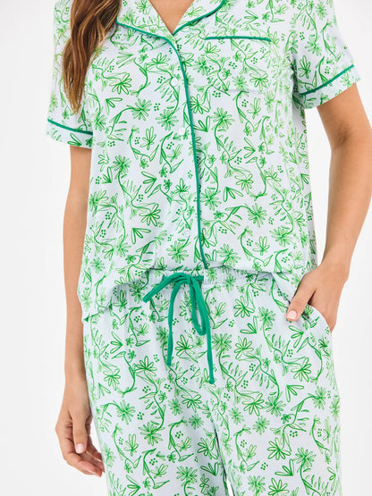 Charlotte Pants Set Laurel Blooms Light Blue - Mary Square