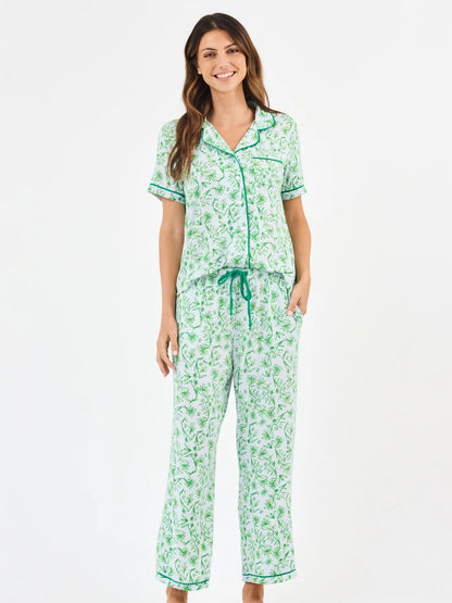 Charlotte Pants Set Laurel Blooms Light Blue - Mary Square