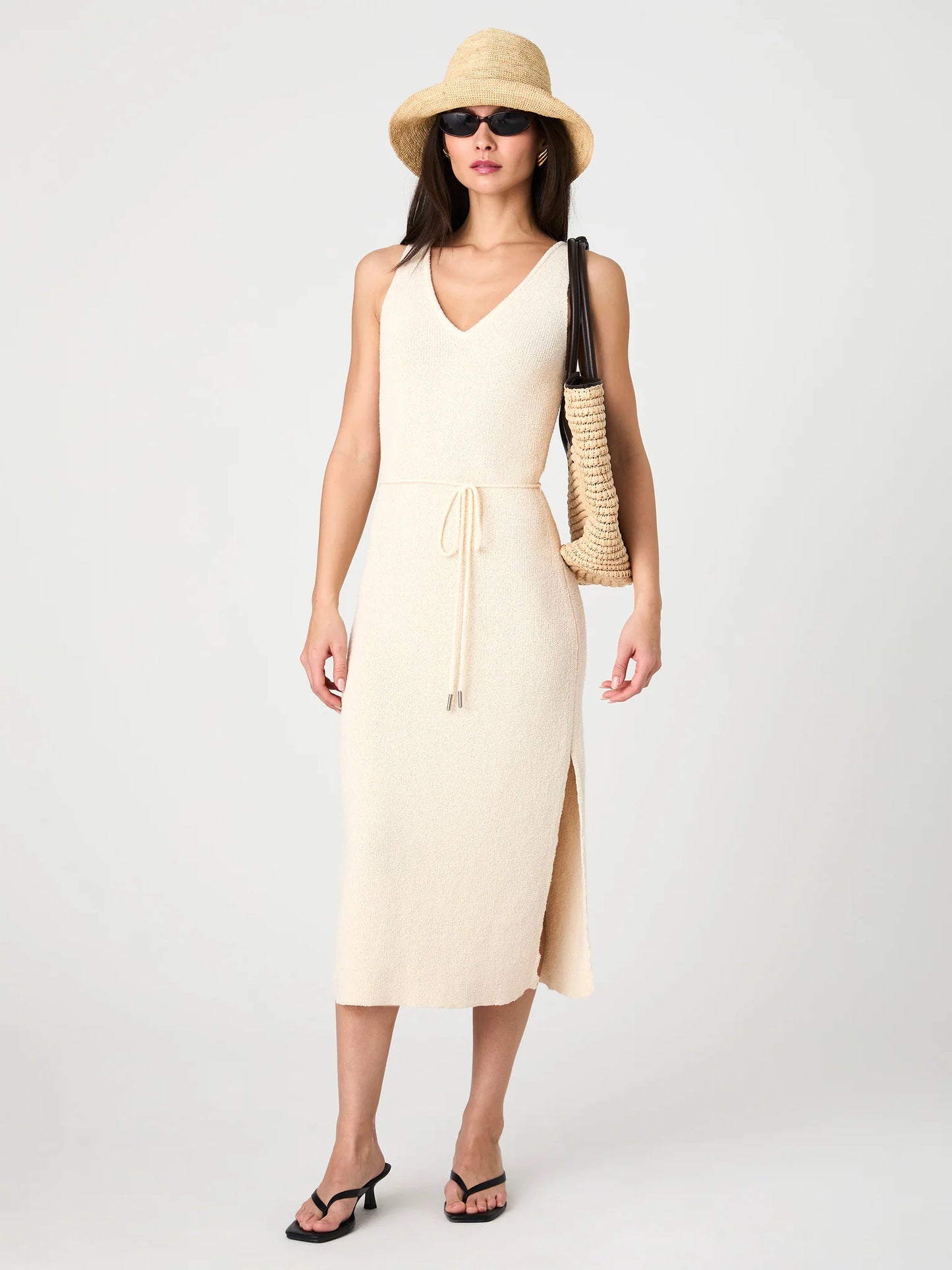 Terry Spun Midi Dress Ecru - French Connection
