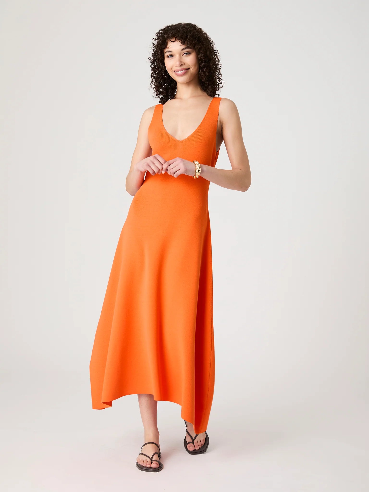 Fit & Flare Knit Midi Dress | French Connection | Dresses | Orange | XS Fit & Flare Knit Midi Dress | French Connection | Dresses | Orange | XS
