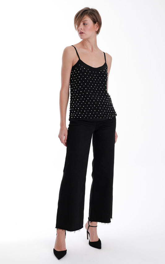 Chloe Beaded Top Black - Karina Grimaldi