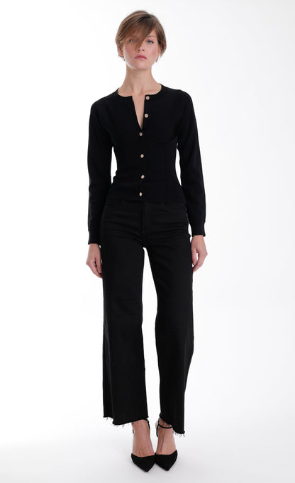 Cristina Knit Cardigan Black - Karina Grimaldi