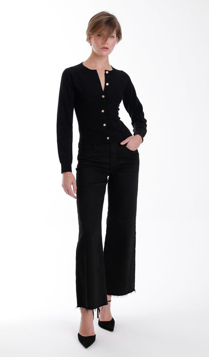 Cristina Knit Cardigan Black - Karina Grimaldi