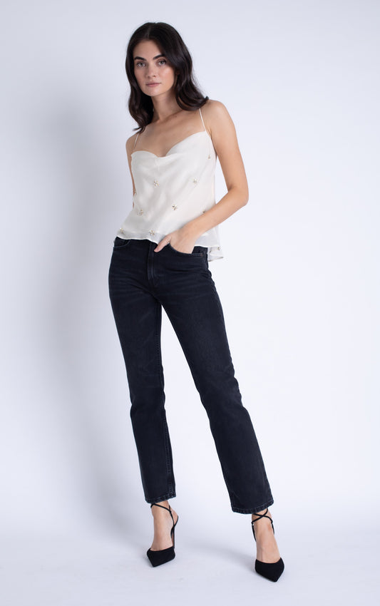 Thea Embroidered Top Ivory - Karina Grimaldi