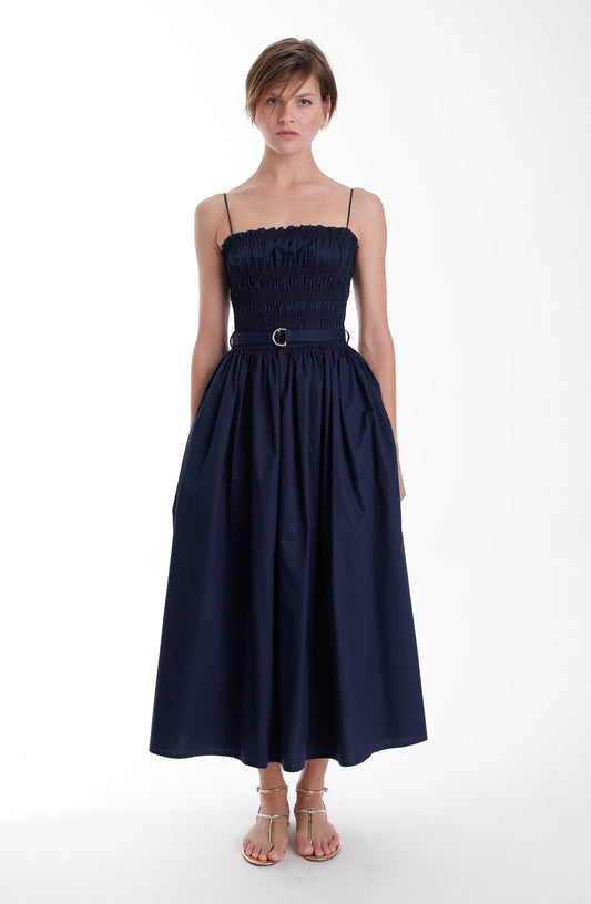 Panama Solid Maxi Dress Navy - Karina Grimaldi