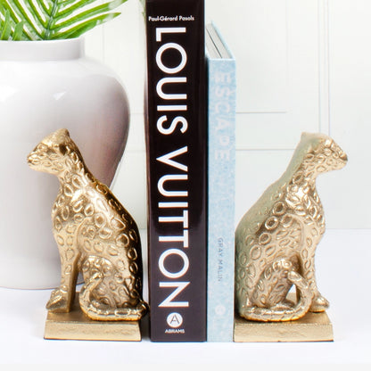 Gold Leopard Bookend Set - 8 Oak Lane