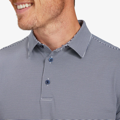 Versa Polo Navy White Stripe - Mizzen + Main