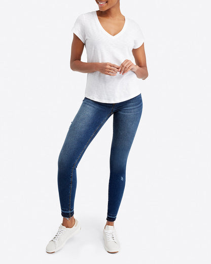 Pima Cotton V-Neck Tee White - SPANX