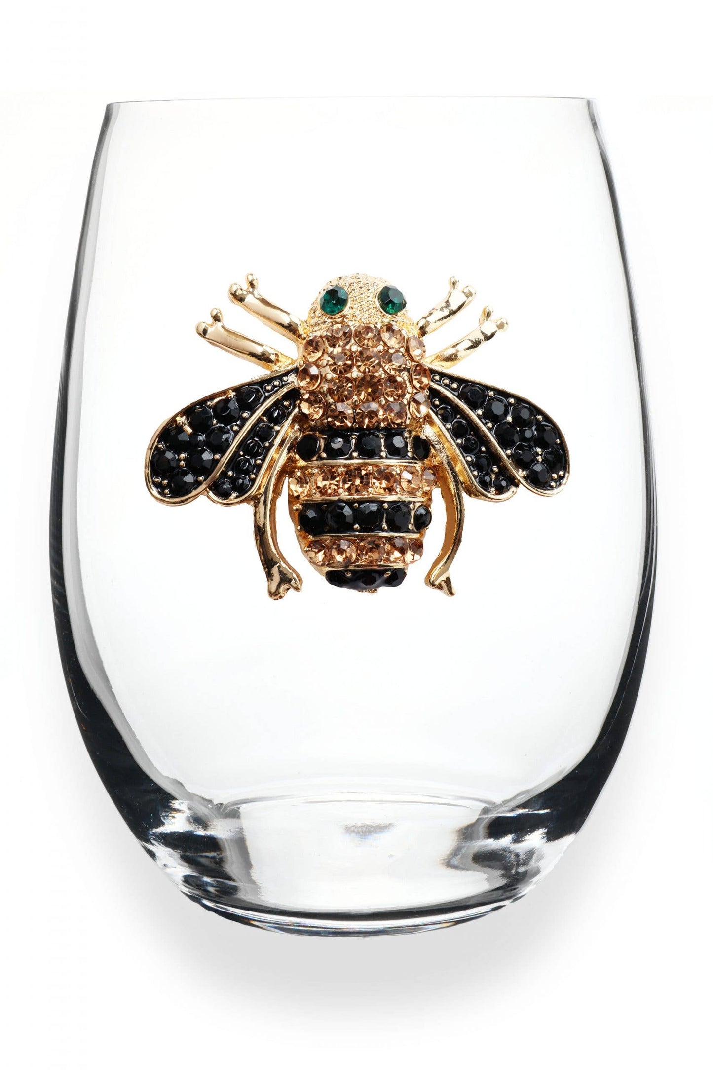 Queen Bee Jeweled Stemless Wine Glass - The Queens Jewels