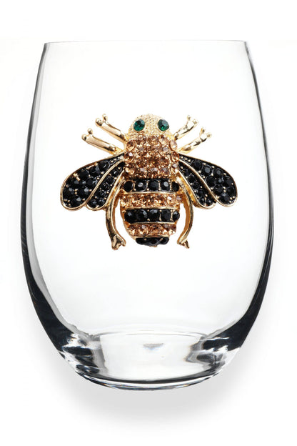 Queen Bee Jeweled Stemless Wine Glass - The Queens Jewels