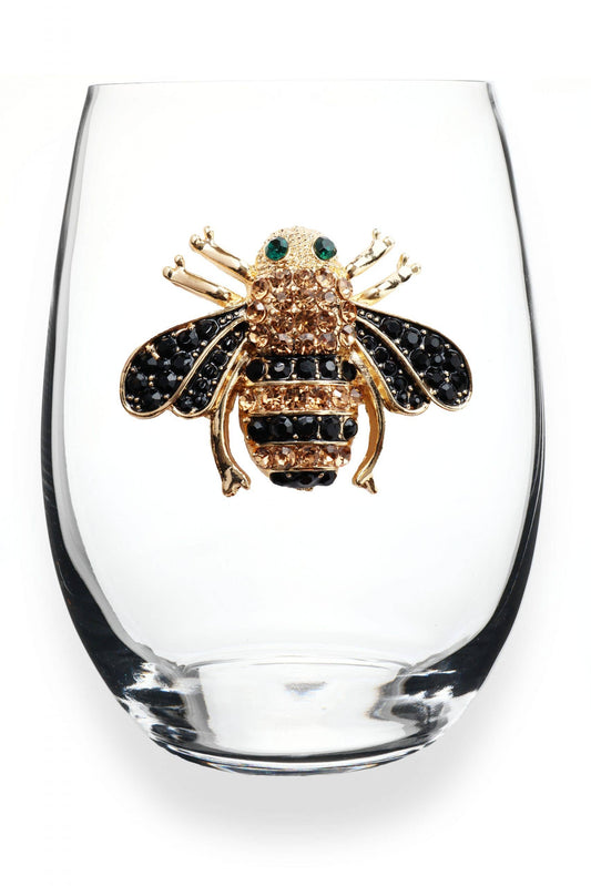 Queen Bee Jeweled Stemless Wine Glass - The Queens' Jewels