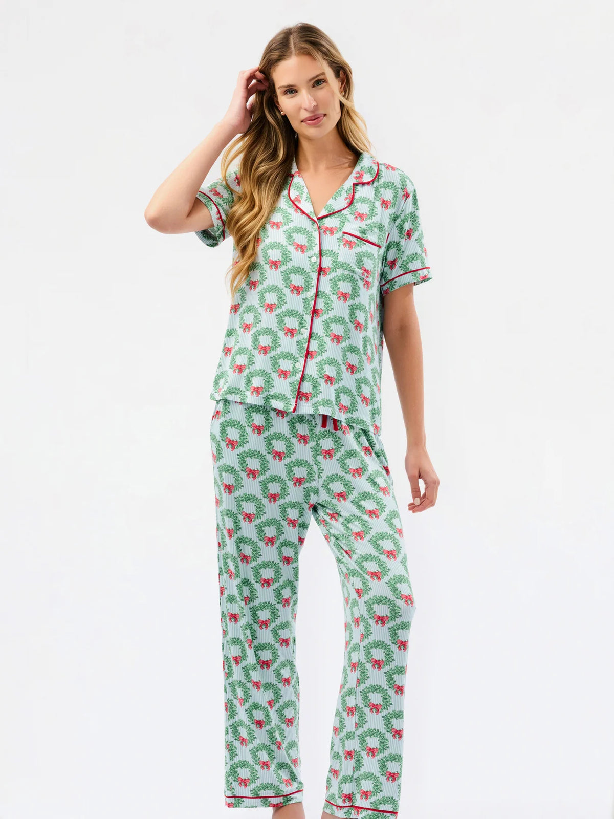 Charlotte Pants Set Wreath & Ribbon - Mary Square