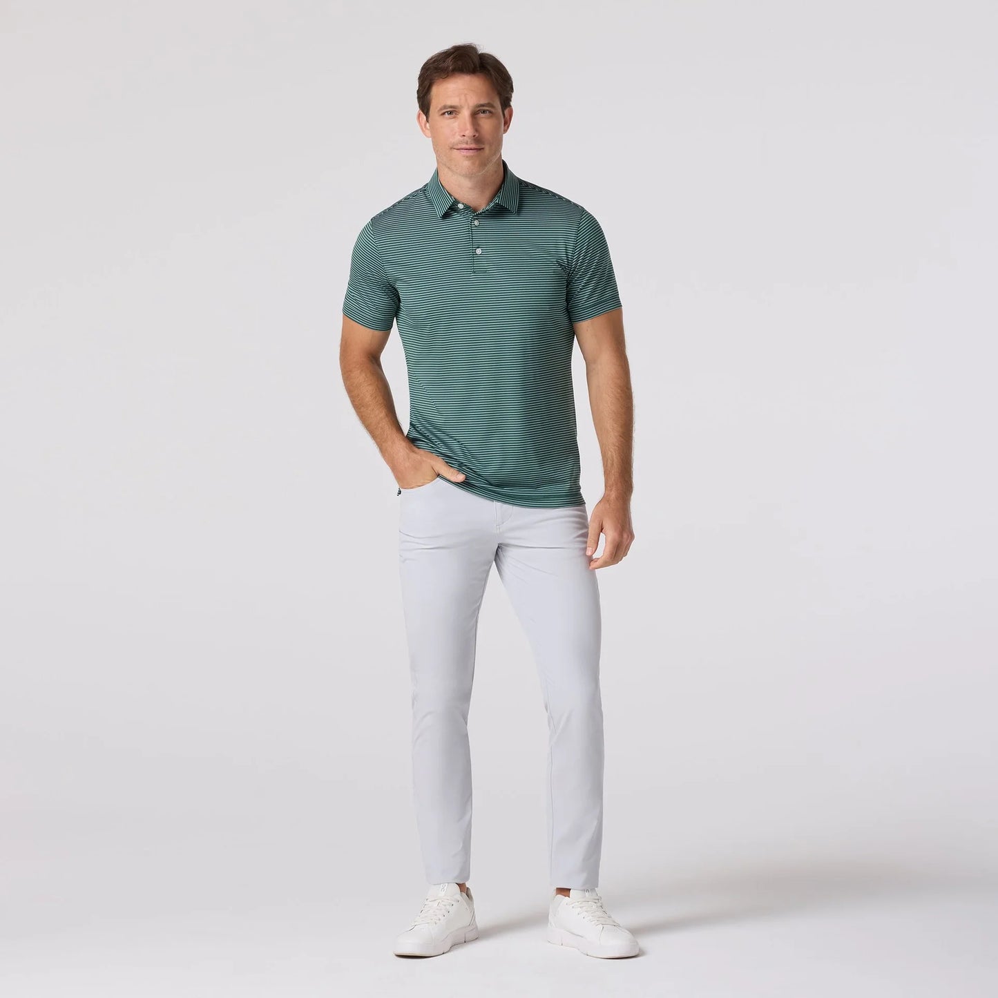 Versa Polo Green Alternating Stripe - Mizzen + Main