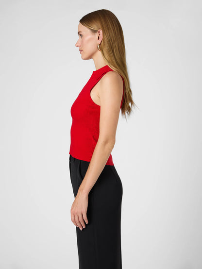 Cosysoft V Neck Sleeveless Sweater Mars Red - French Connection