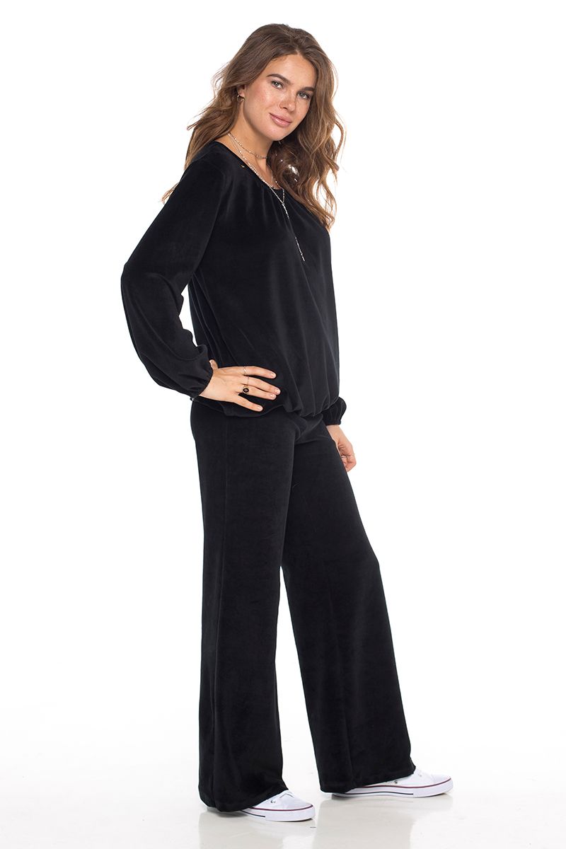 Velour Palm Beach Top Black - Skemo