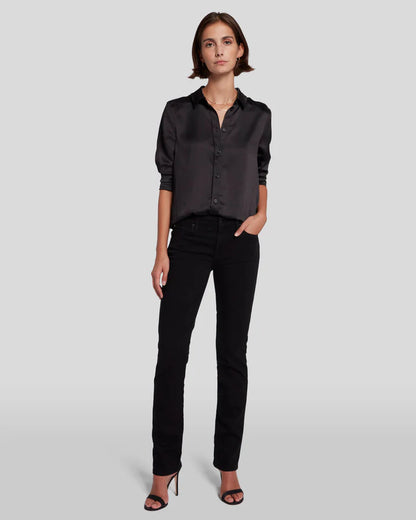 Kimmie Straight Rinsed Black - 7 For All Mankind