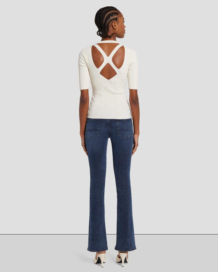 Open Back Knit Top Cream - 7 For All Mankind
