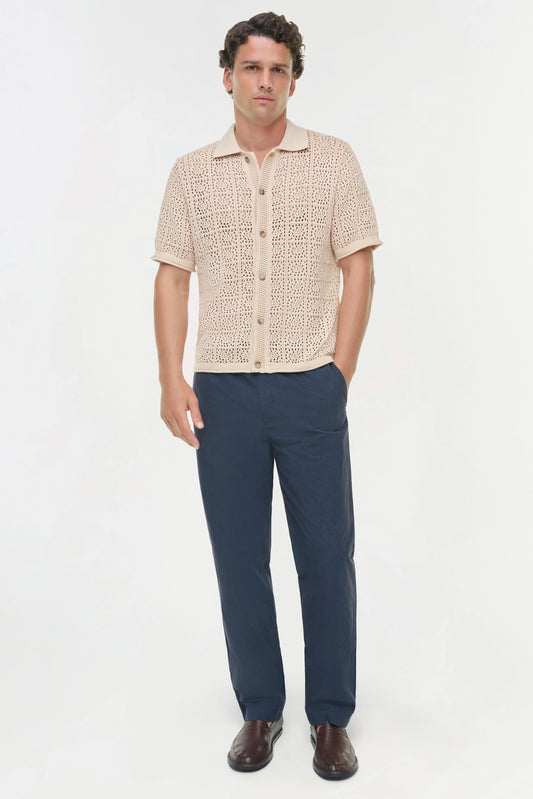 Billy Open Knit Shirt Beige - Simkhai