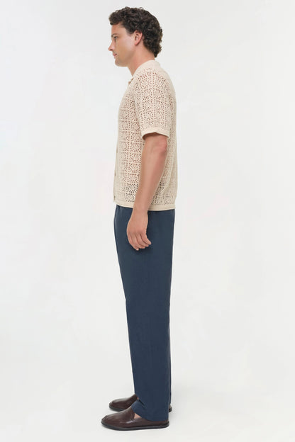 Billy Open Knit Shirt Beige - Simkhai