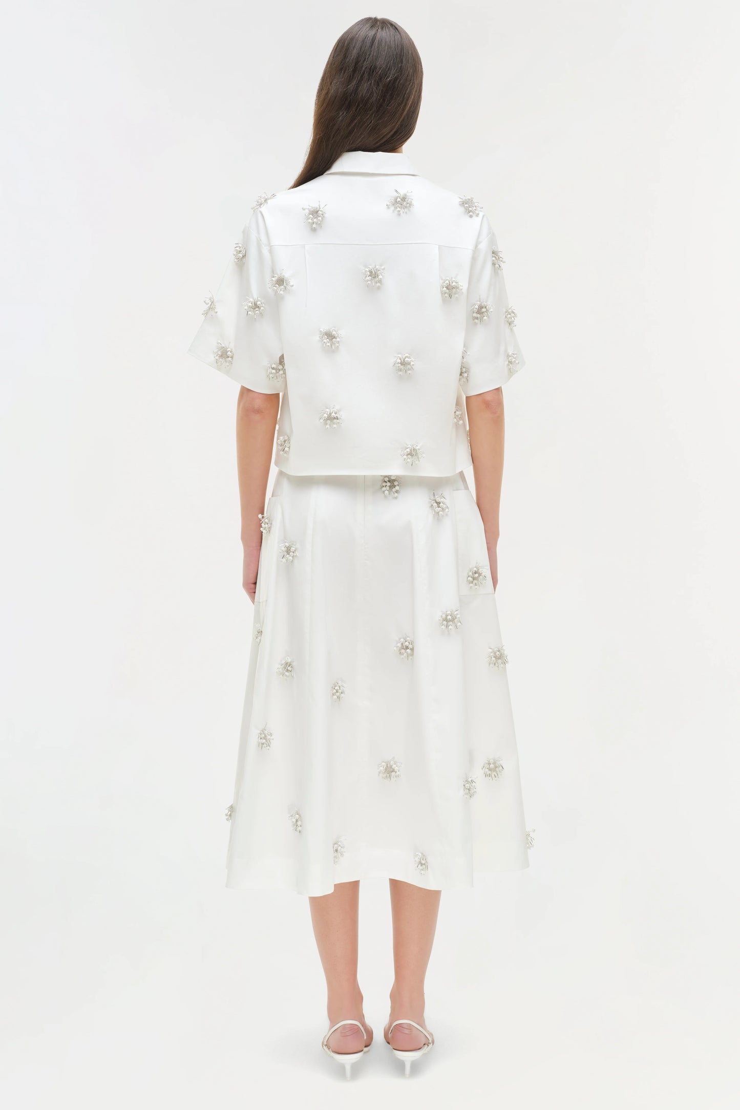 Cosmo Embellished Camp Shirt White - Simkhai