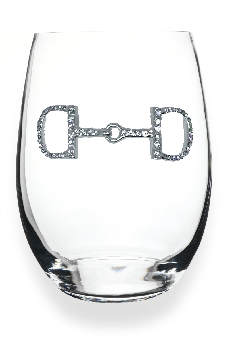 Horse Bit Jeweled Stemless Wine Glass - The Queens Jewels