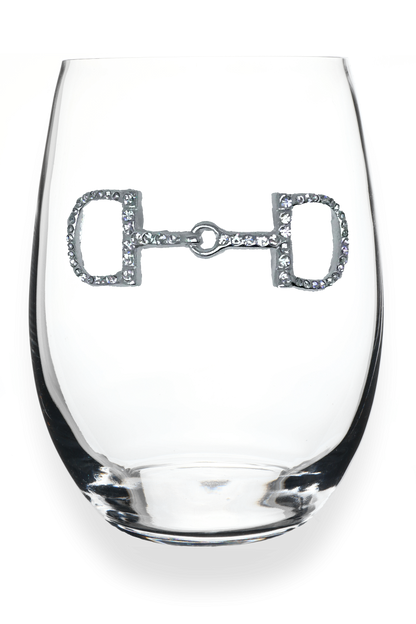 Horse Bit Jeweled Stemless Wine Glass - The Queens Jewels