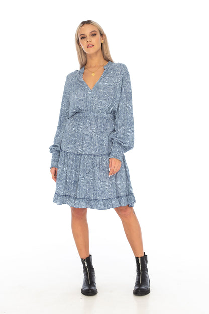 Namibia Winter Paris Dress Indigo - Skemo