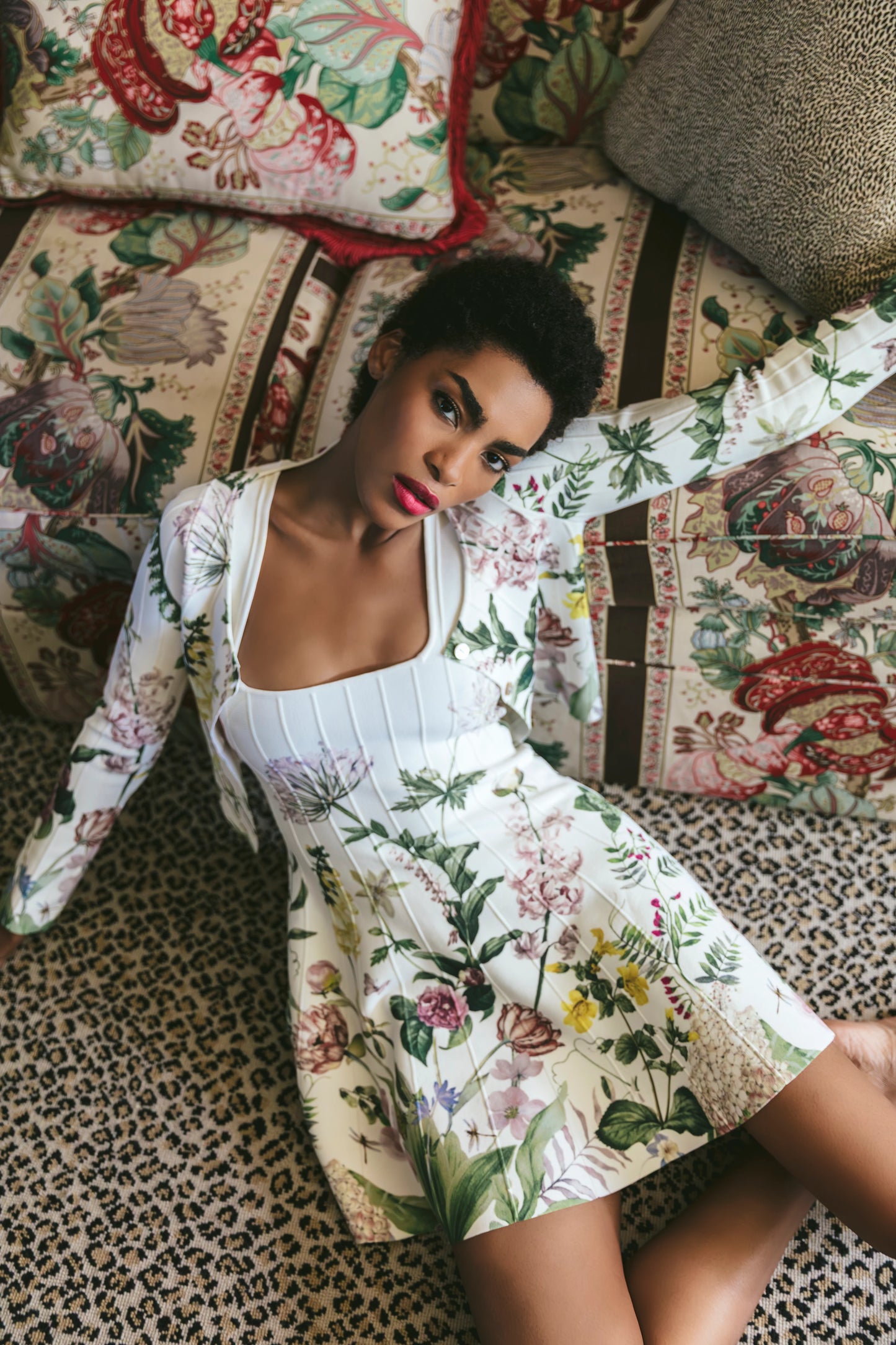 Velma Mini Dress Bloomsfield Ivory - Cara Cara