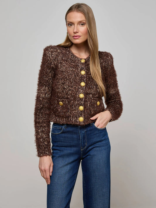 Una Knit Cardigan Chocolate Multi - L'AGENCE