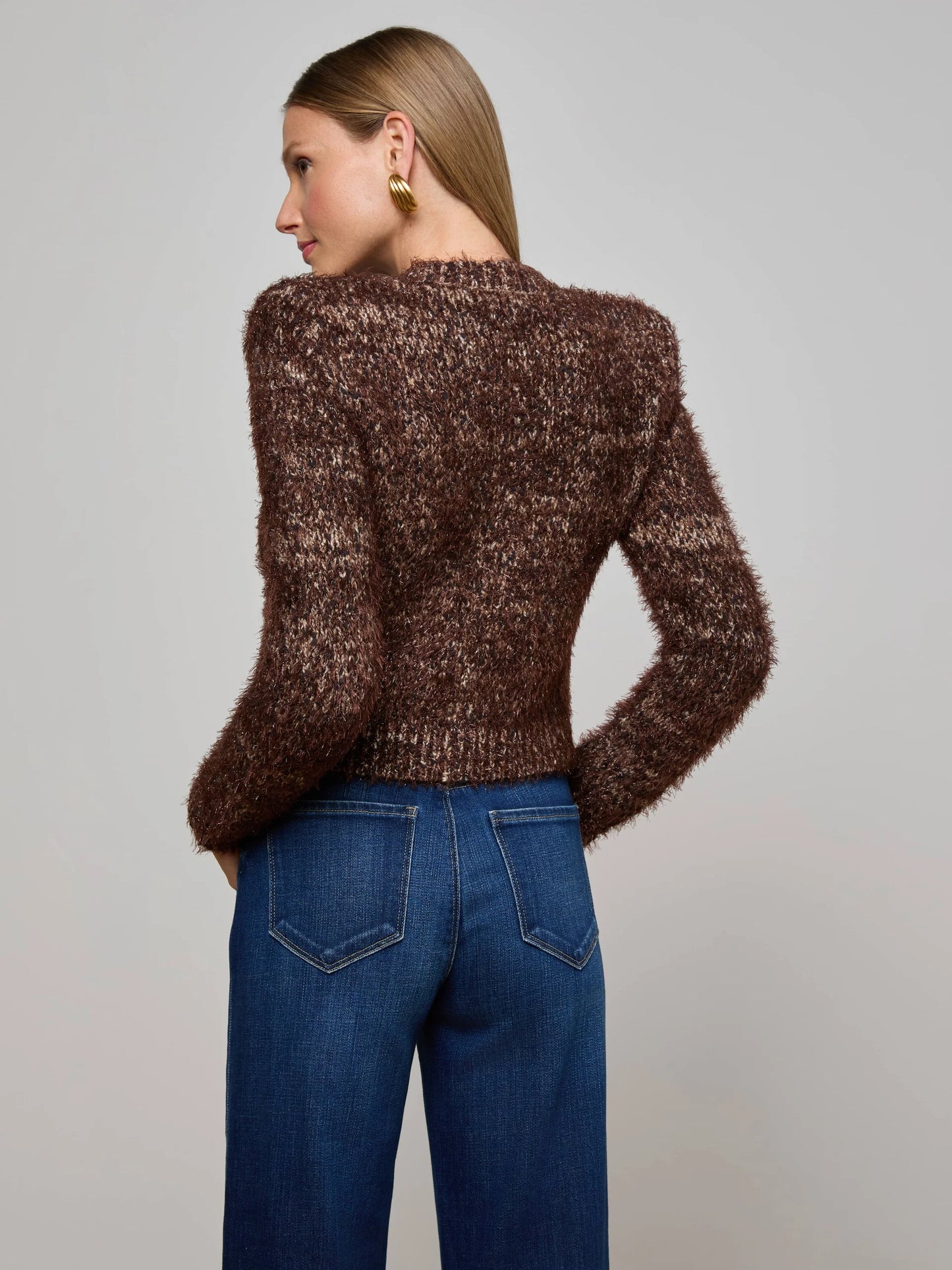 Una Knit Cardigan Chocolate Multi - L'AGENCE