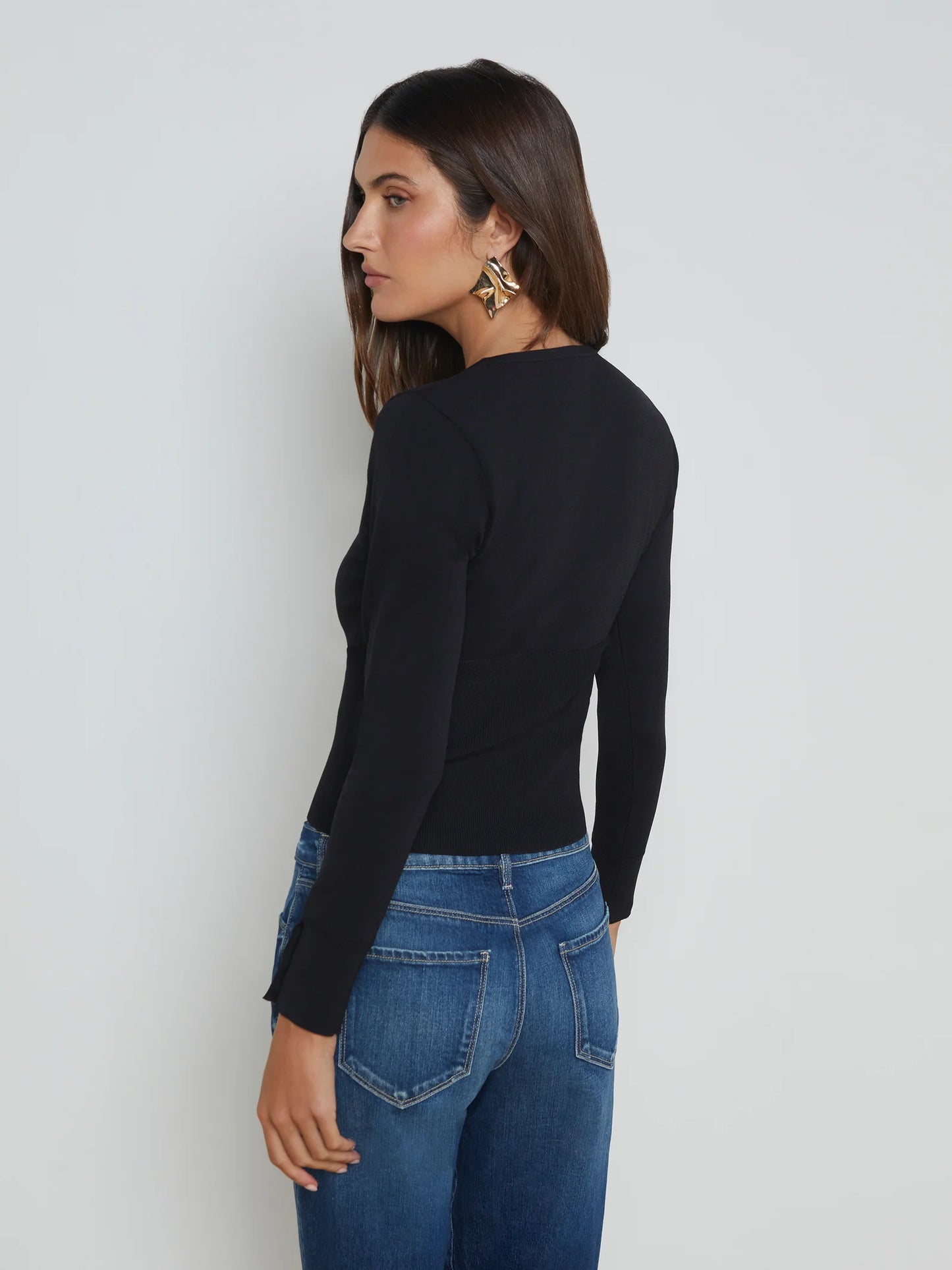 Lanetta Top Black/Gold - L'AGENCE